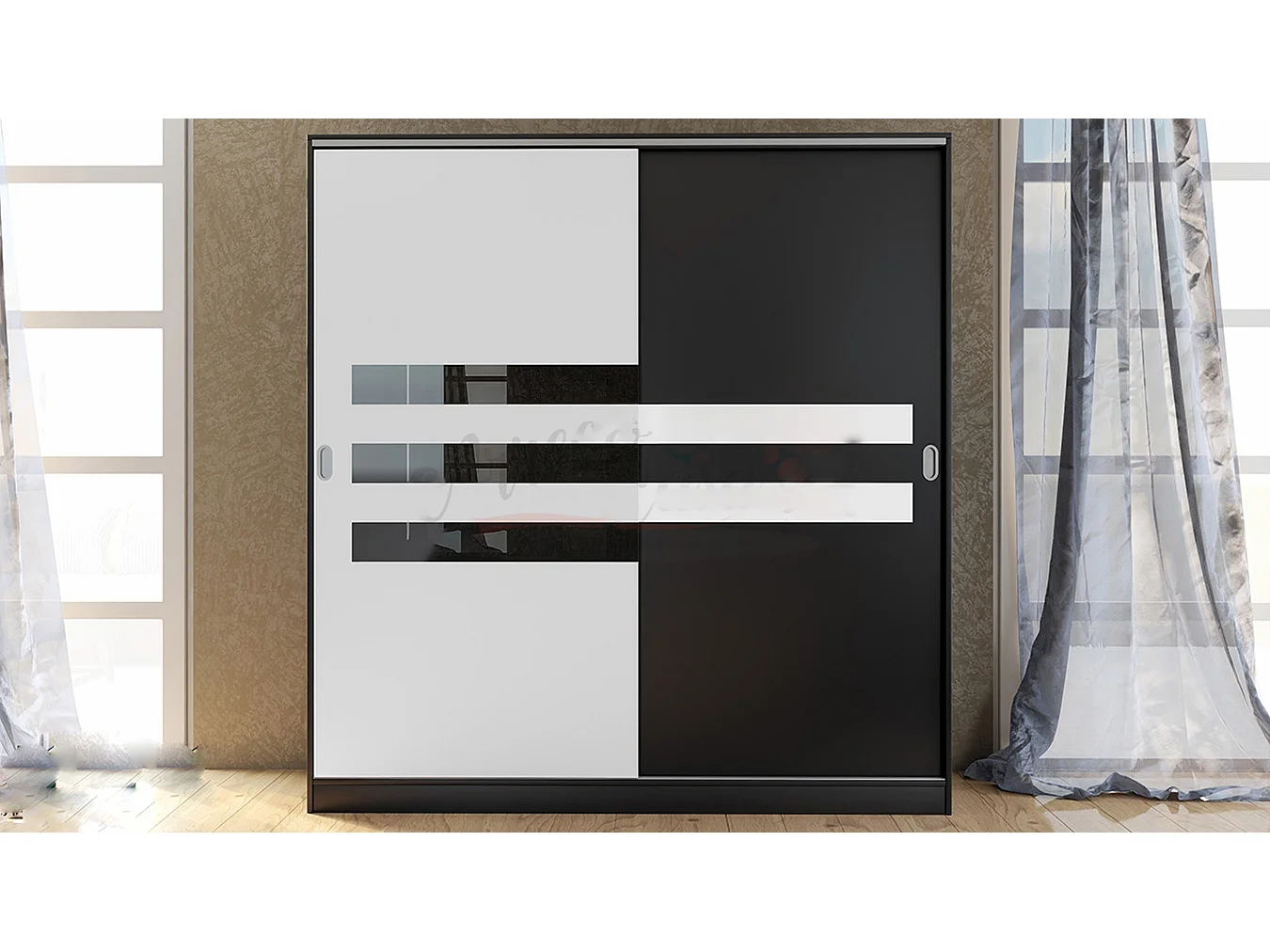 Camera da letto completa nera e bianca CDLI7022