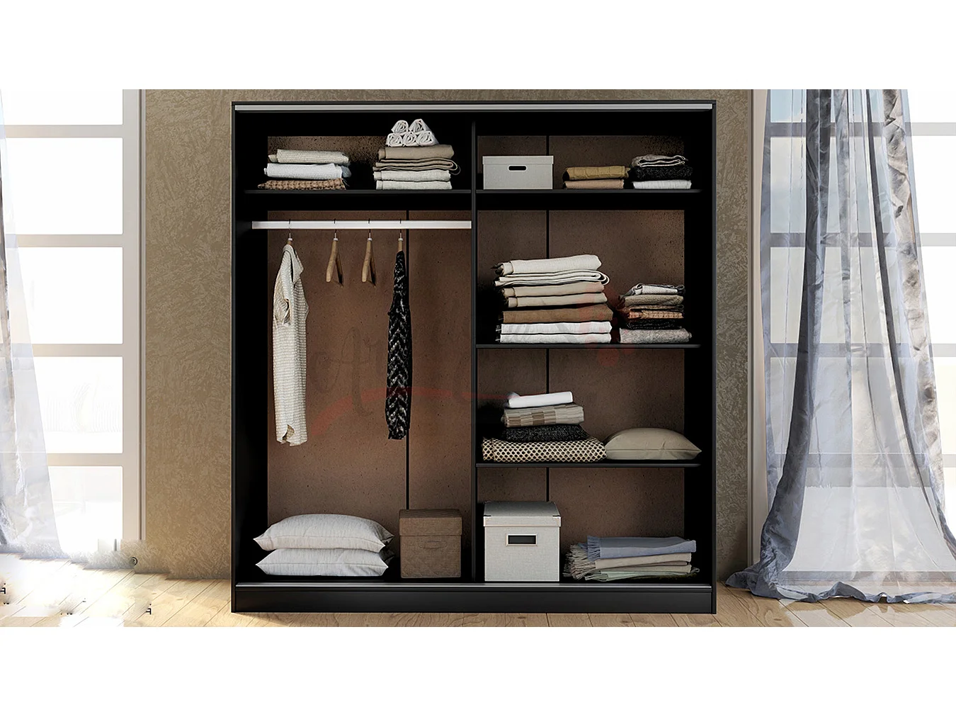 Camera da letto completa nera e bianca CDLI7022