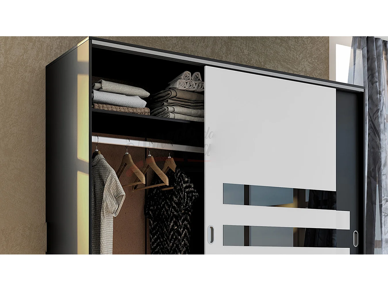 Camera da letto completa nera e bianca CDLI7022