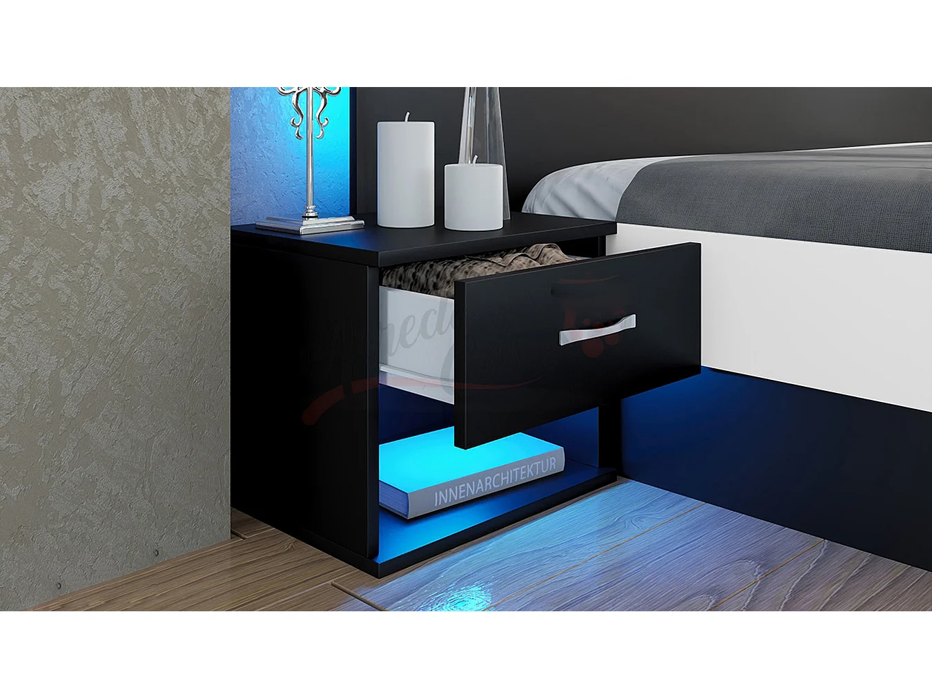 Camera da letto completa nera e bianca CDLI7022