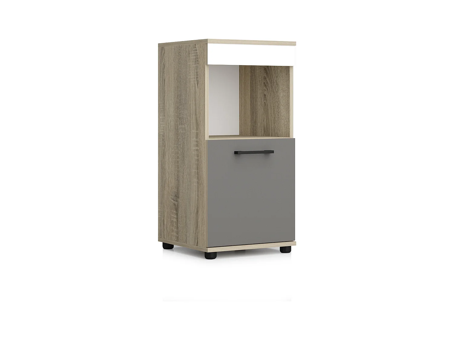 Cameretta completa moderna con letto contenitore 90x200 cm in rovere, antracite e bianco CBG12