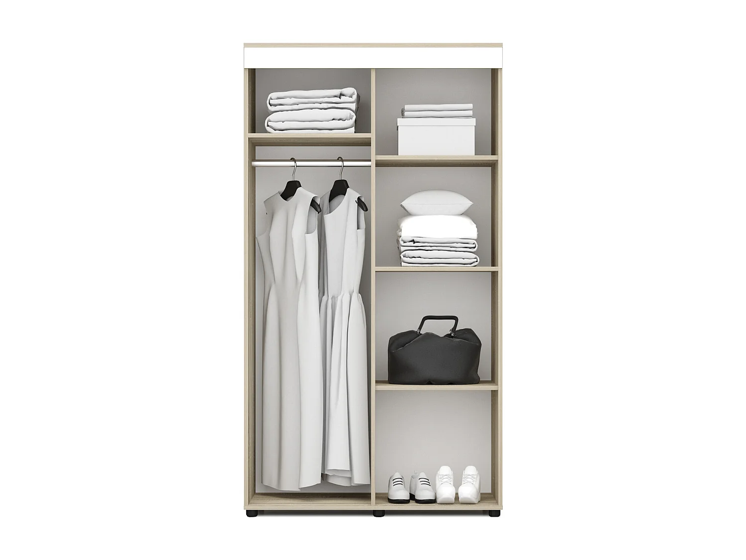 Cameretta completa moderna con letto contenitore 90x200 cm in rovere, antracite e bianco CBG12