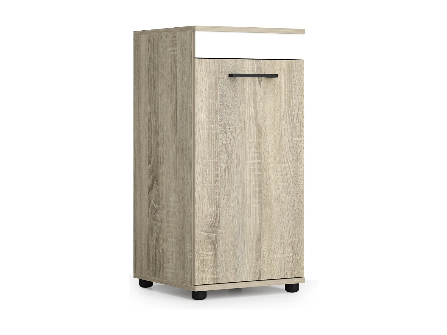 Cameretta completa moderna con letto contenitore 90x200 cm in rovere, antracite e bianco CBG12