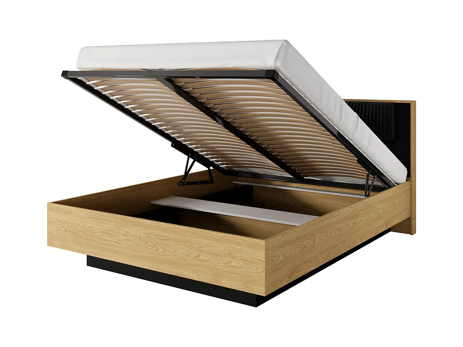 Camera da letto matrimoniale completa moderna rovere naturale e nero CDLLK3