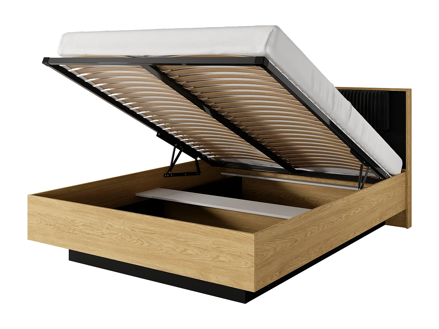 Camera da letto matrimoniale completa moderna rovere naturale e nero CDLLK3