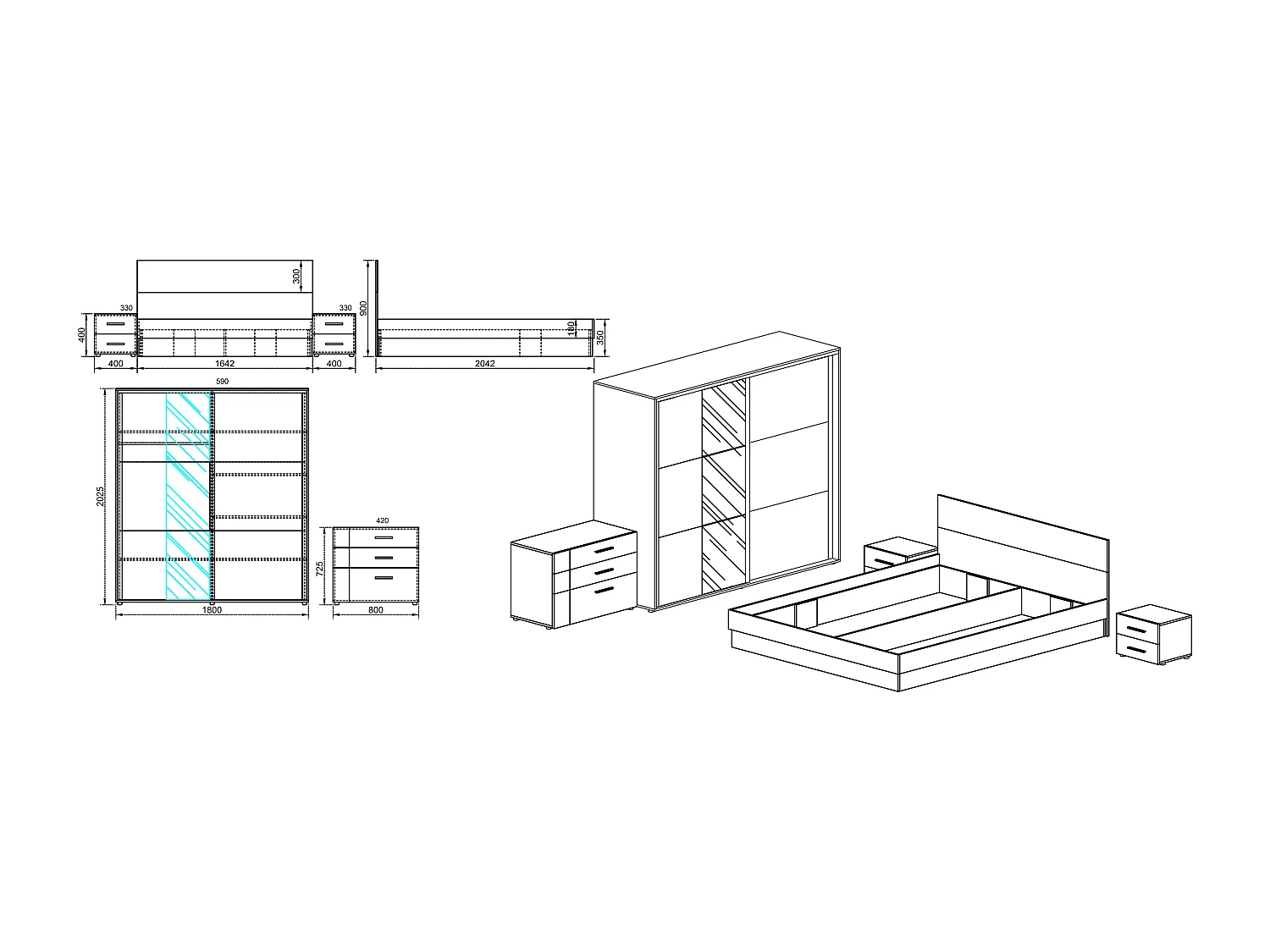 Camera da letto completa CDLI1