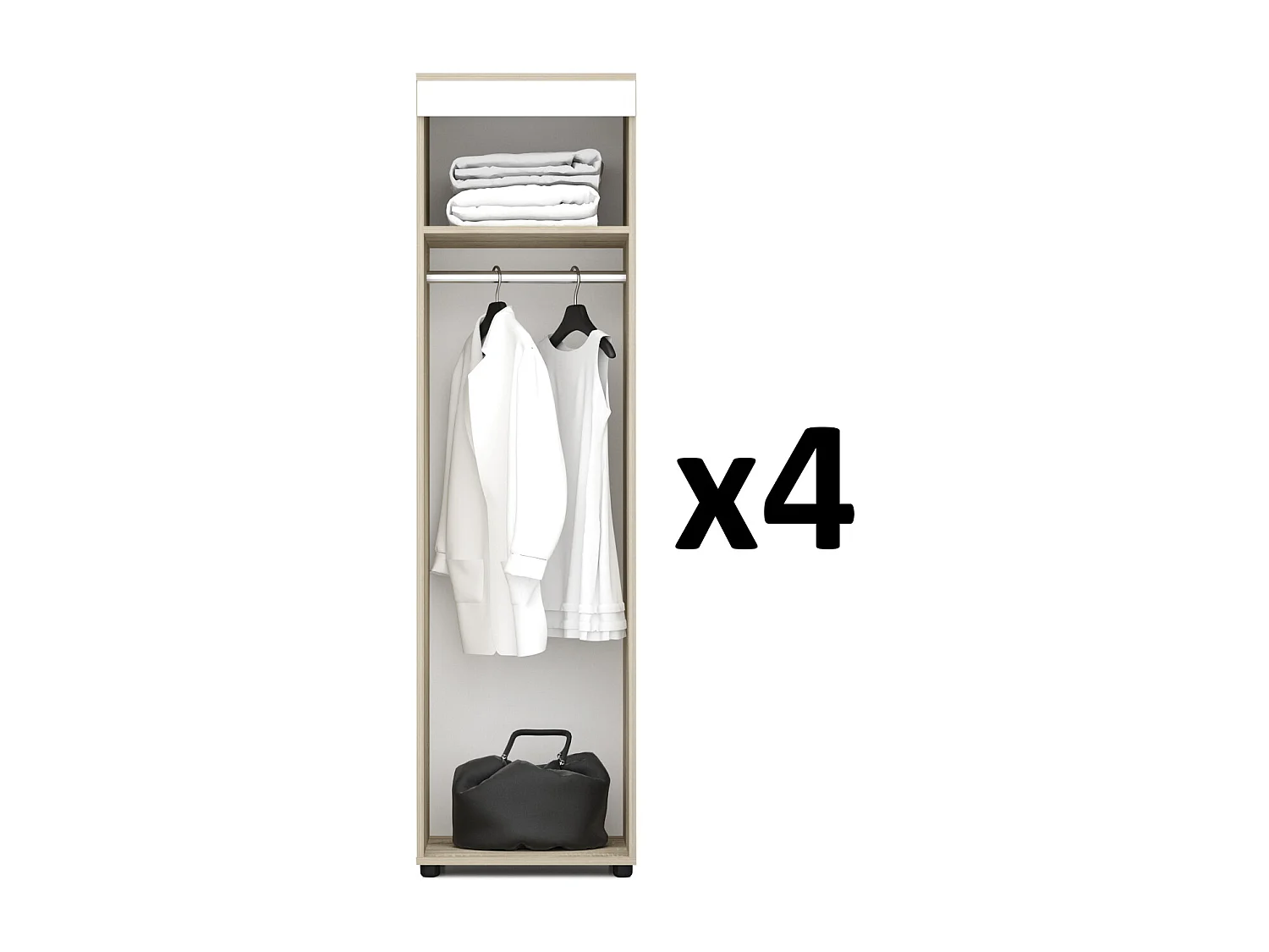 Cameretta moderna a soppalco con armadio 96x180x232 cm rovere, antracite e bianco CBG18