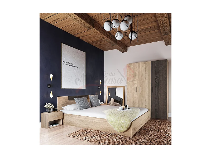 Camera da letto rovere naturale e marrone CDLI24