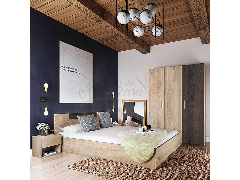 Camera da letto rovere naturale e marrone CDLI24