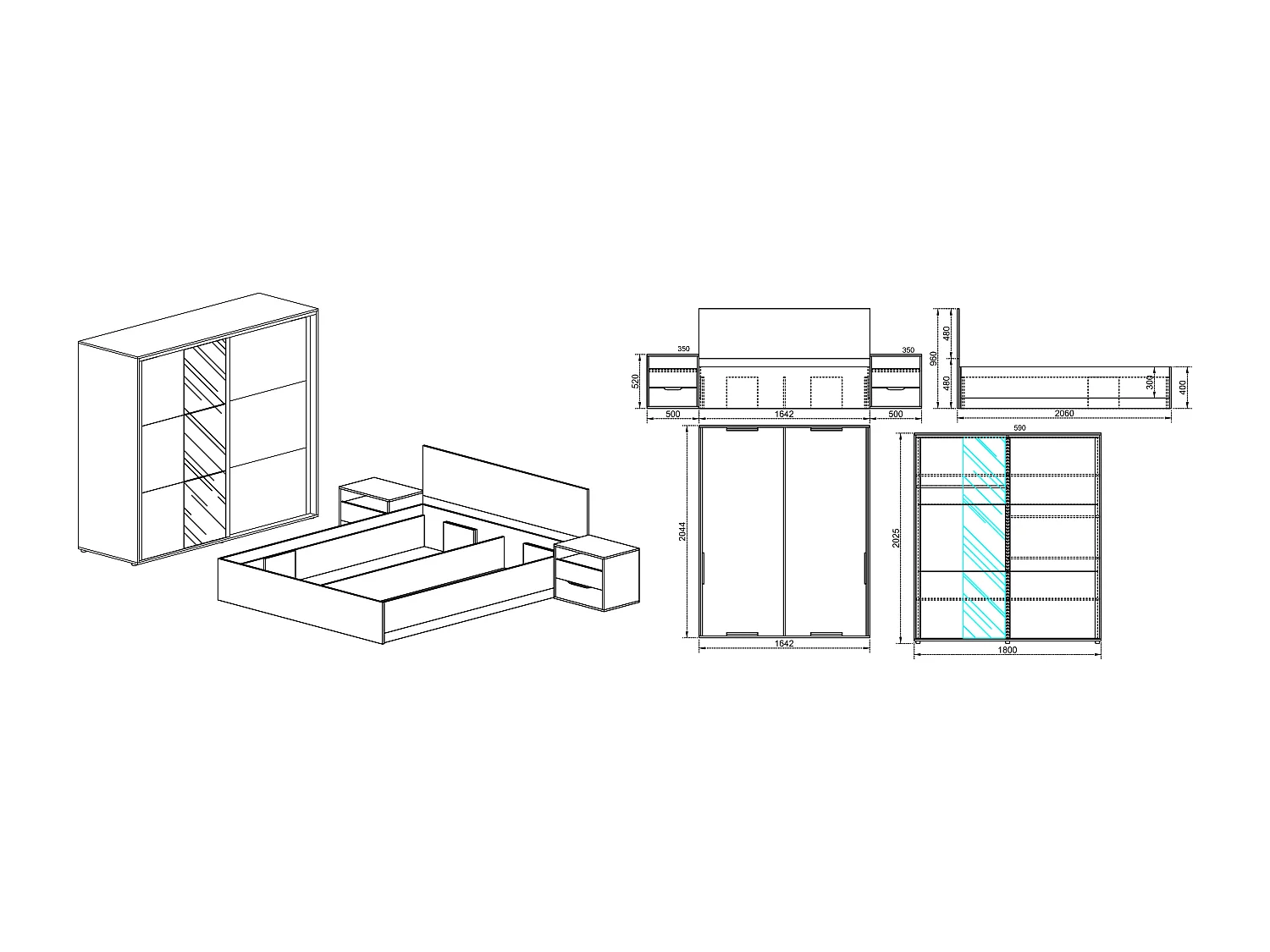 Camera da letto completa classica CDLI7