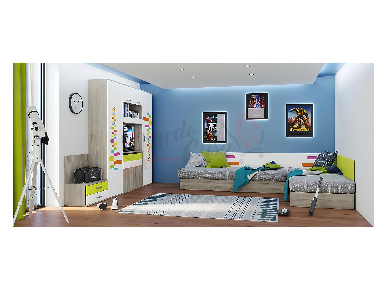 Cameretta 2 letti completa per ragazzi CCI5010