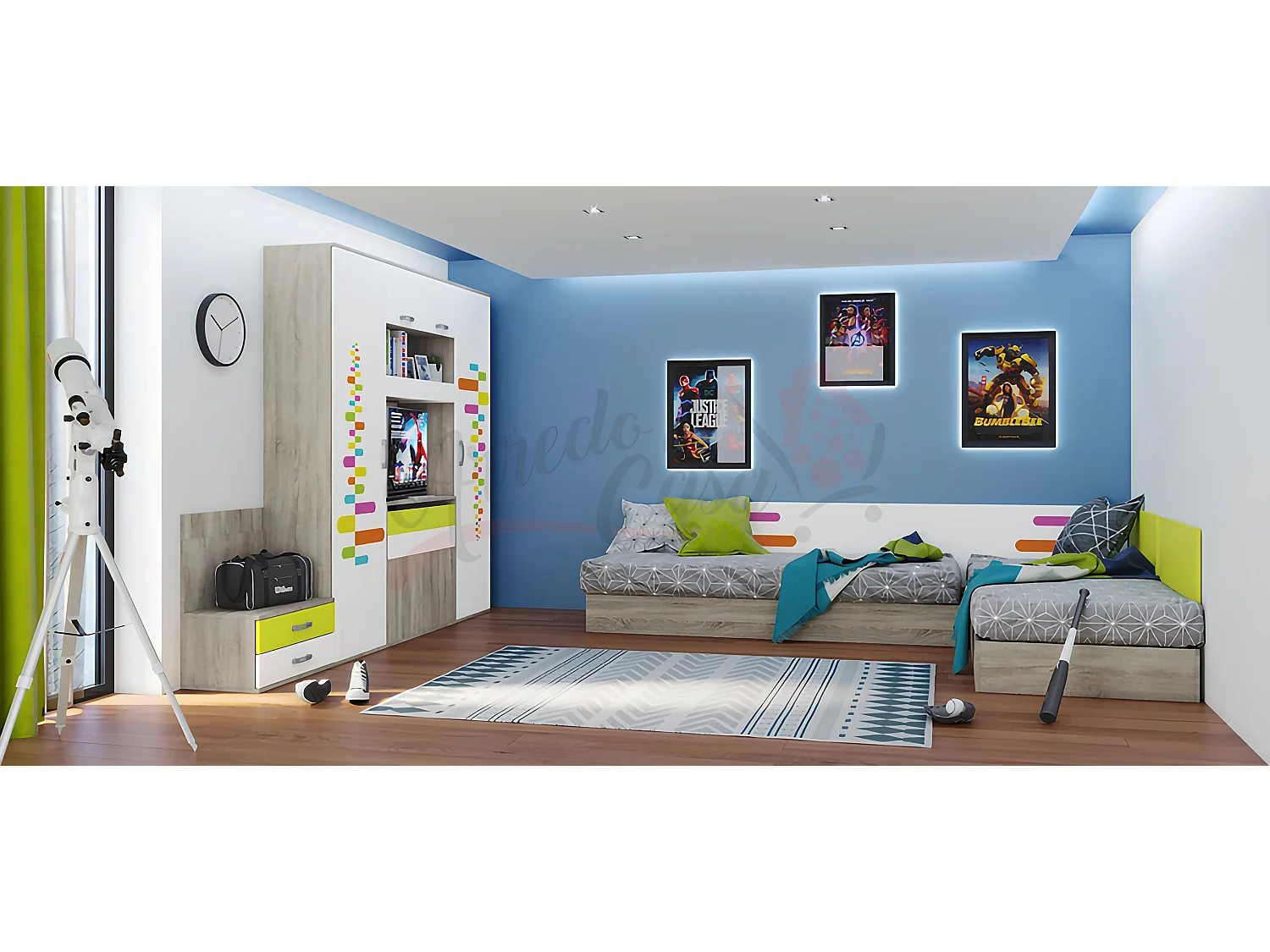 Cameretta 2 letti completa per ragazzi CCI5010