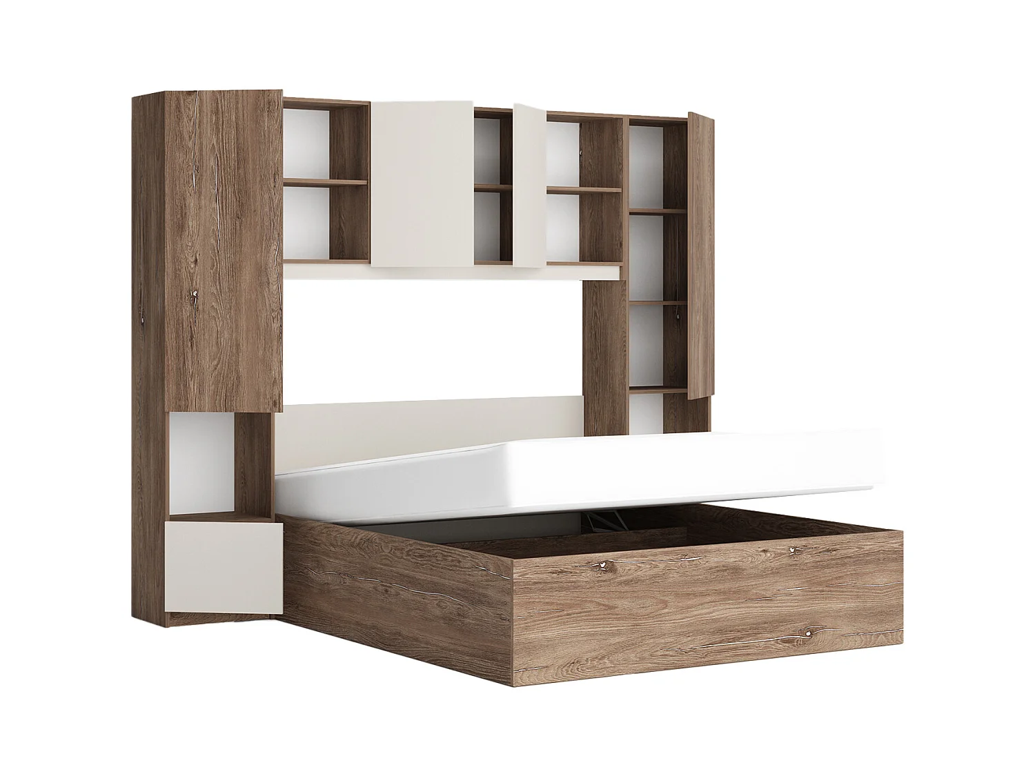 Camera da letto a ponte 254x200 cm marrone e beige CMG49