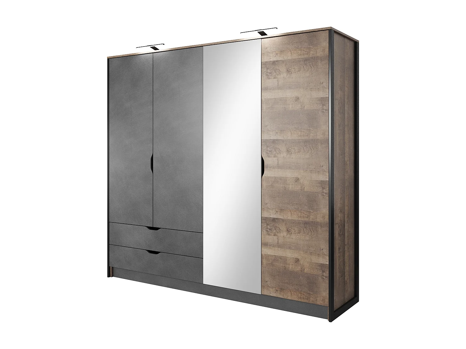 Camera da letto matrimoniale completa moderna marrone e nero CDLLK2