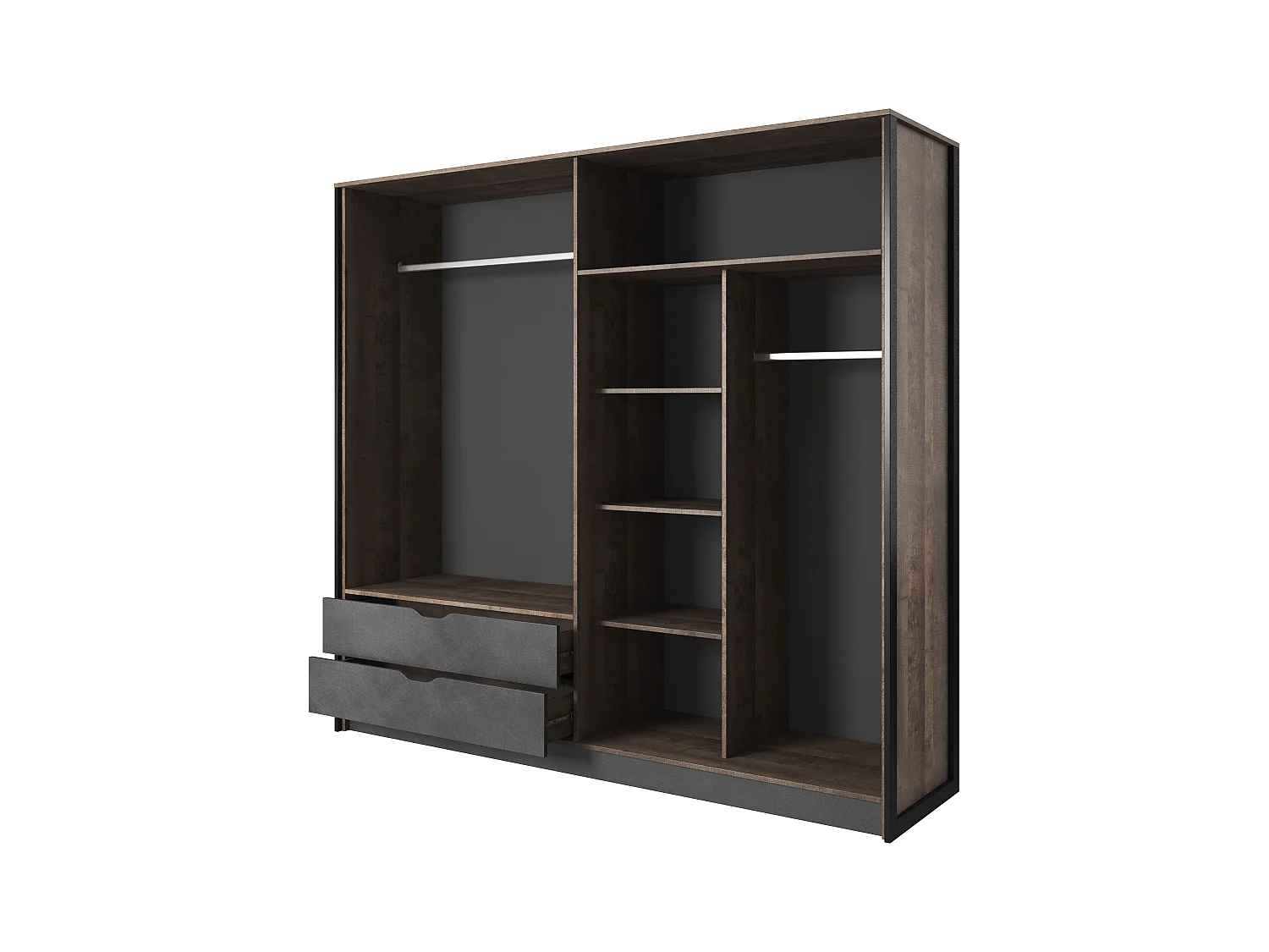 Camera da letto matrimoniale completa moderna marrone e nero CDLLK2