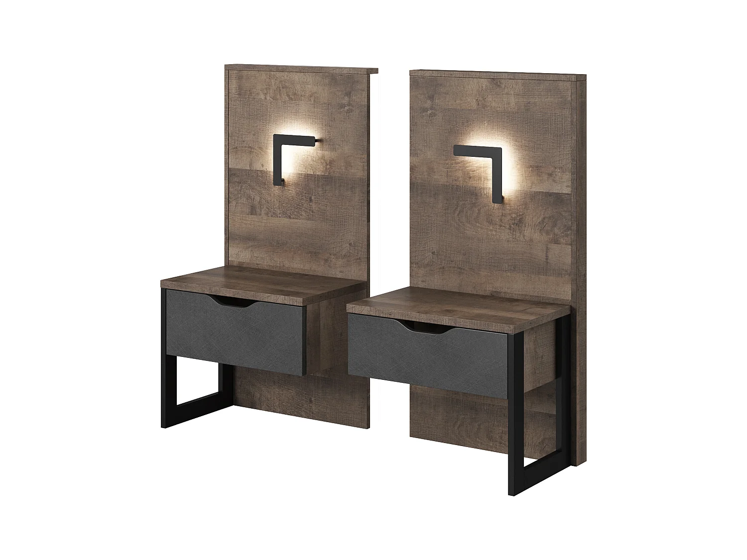 Camera da letto matrimoniale completa moderna marrone e nero CDLLK2