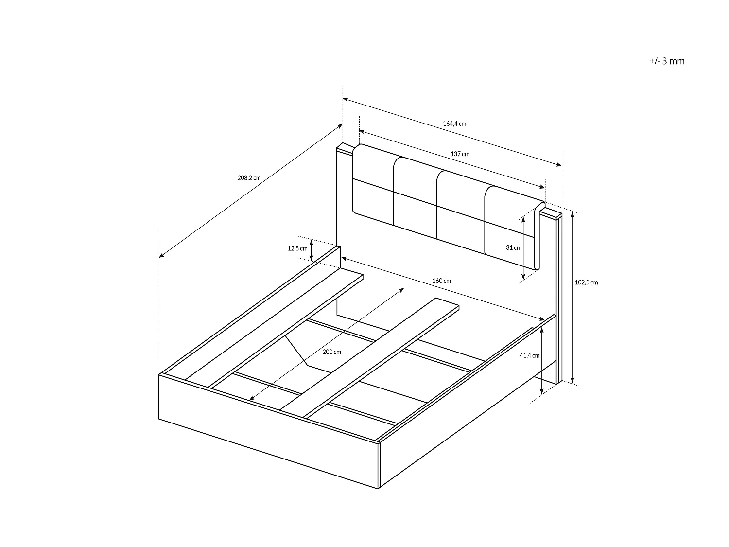 Camera da letto matrimoniale completa moderna marrone e nero CDLLK2