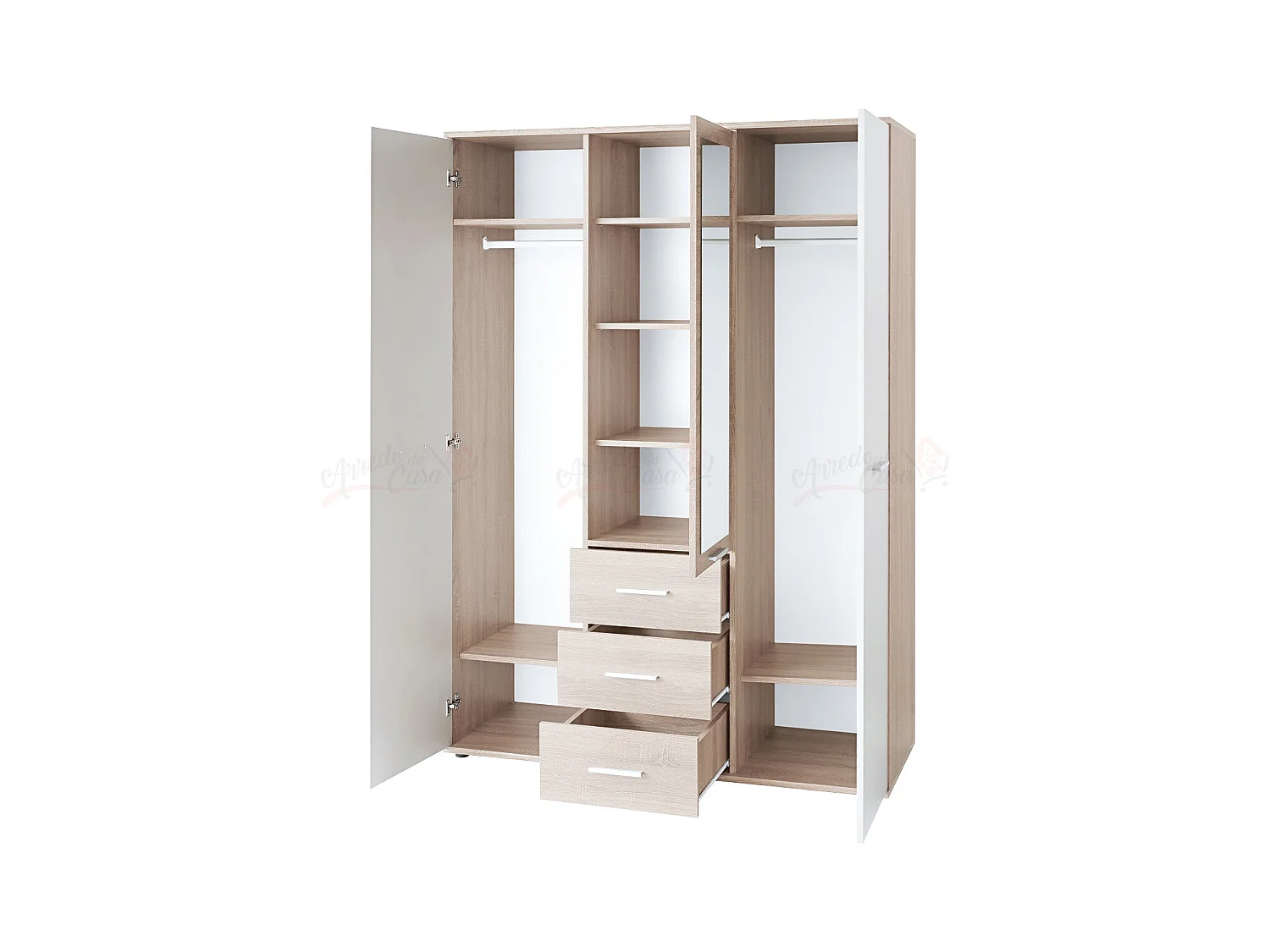 Camera da letto bianca e rovere per ragazzi CBP3