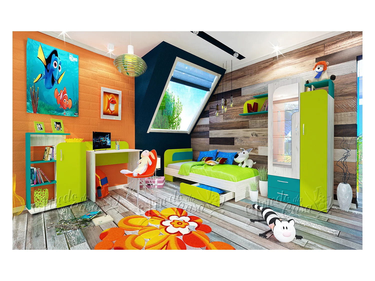 Cameretta bambino design moderno CCU1