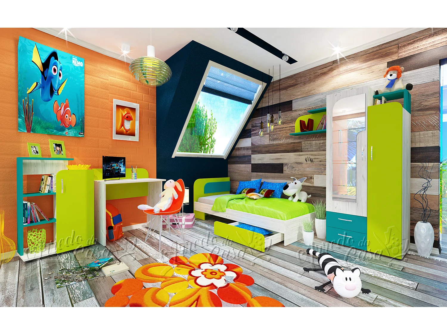 Cameretta bambino design moderno CCU1