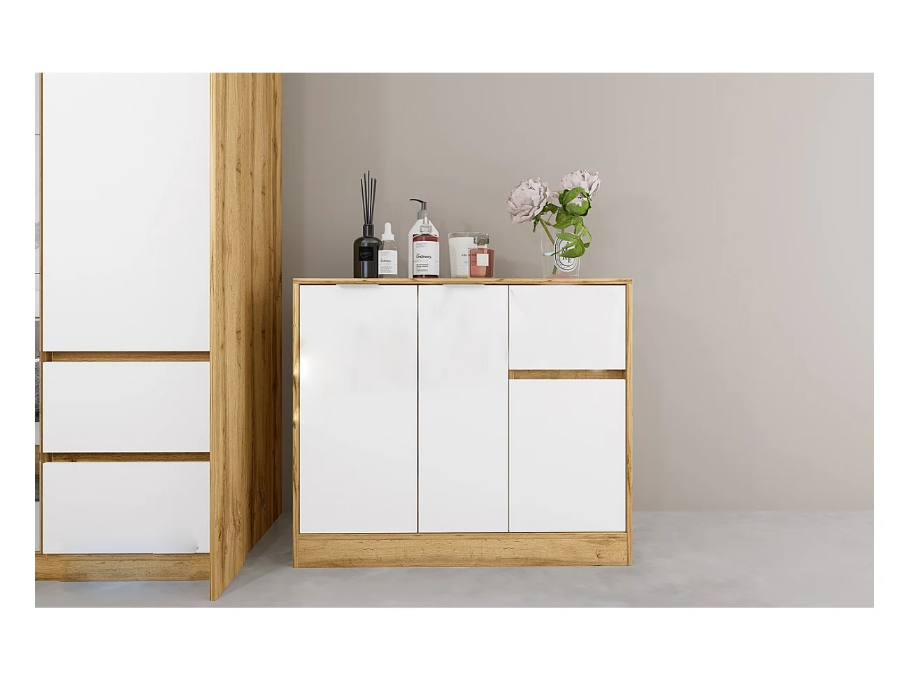 Camera matrimoniale completa bianca e rovere CDLI21