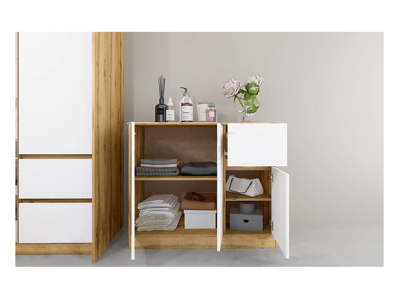 Camera matrimoniale completa bianca e rovere CDLI21