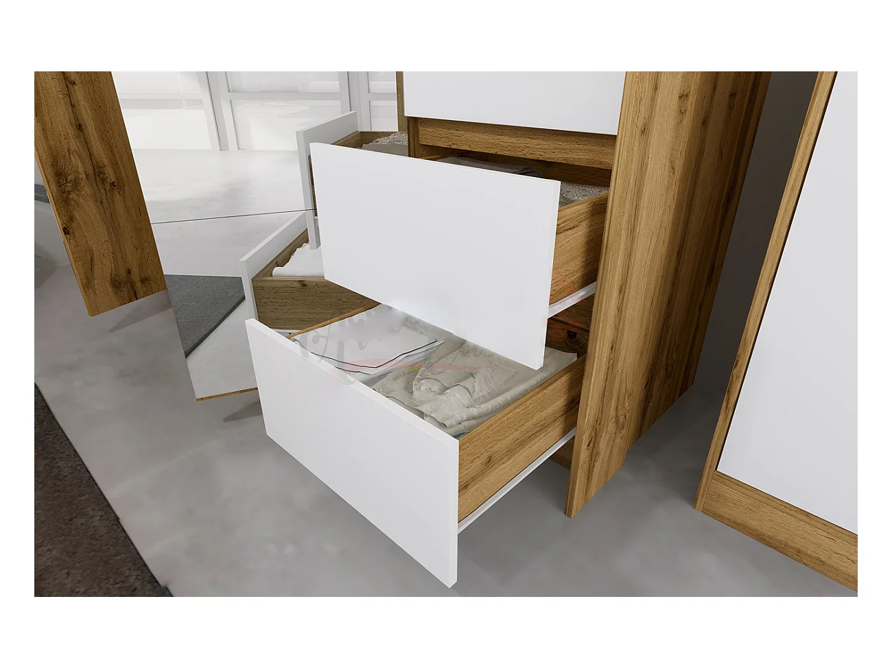 Camera matrimoniale completa bianca e rovere CDLI21