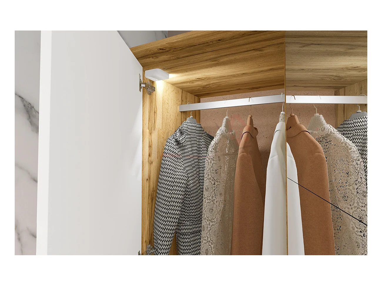 Camera matrimoniale completa bianca e rovere CDLI21