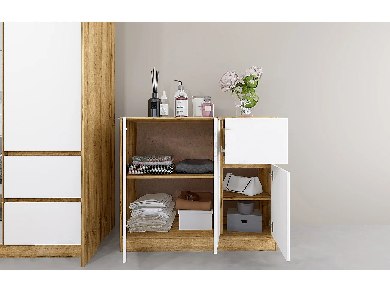 Camera matrimoniale completa bianca e rovere CDLI21