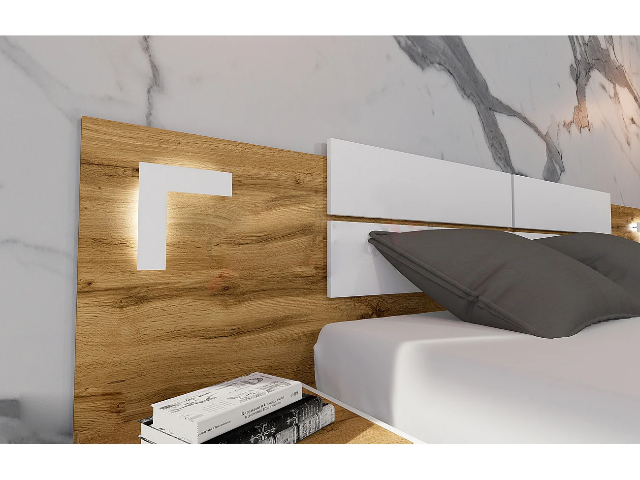 Camera matrimoniale completa bianca e rovere CDLI21