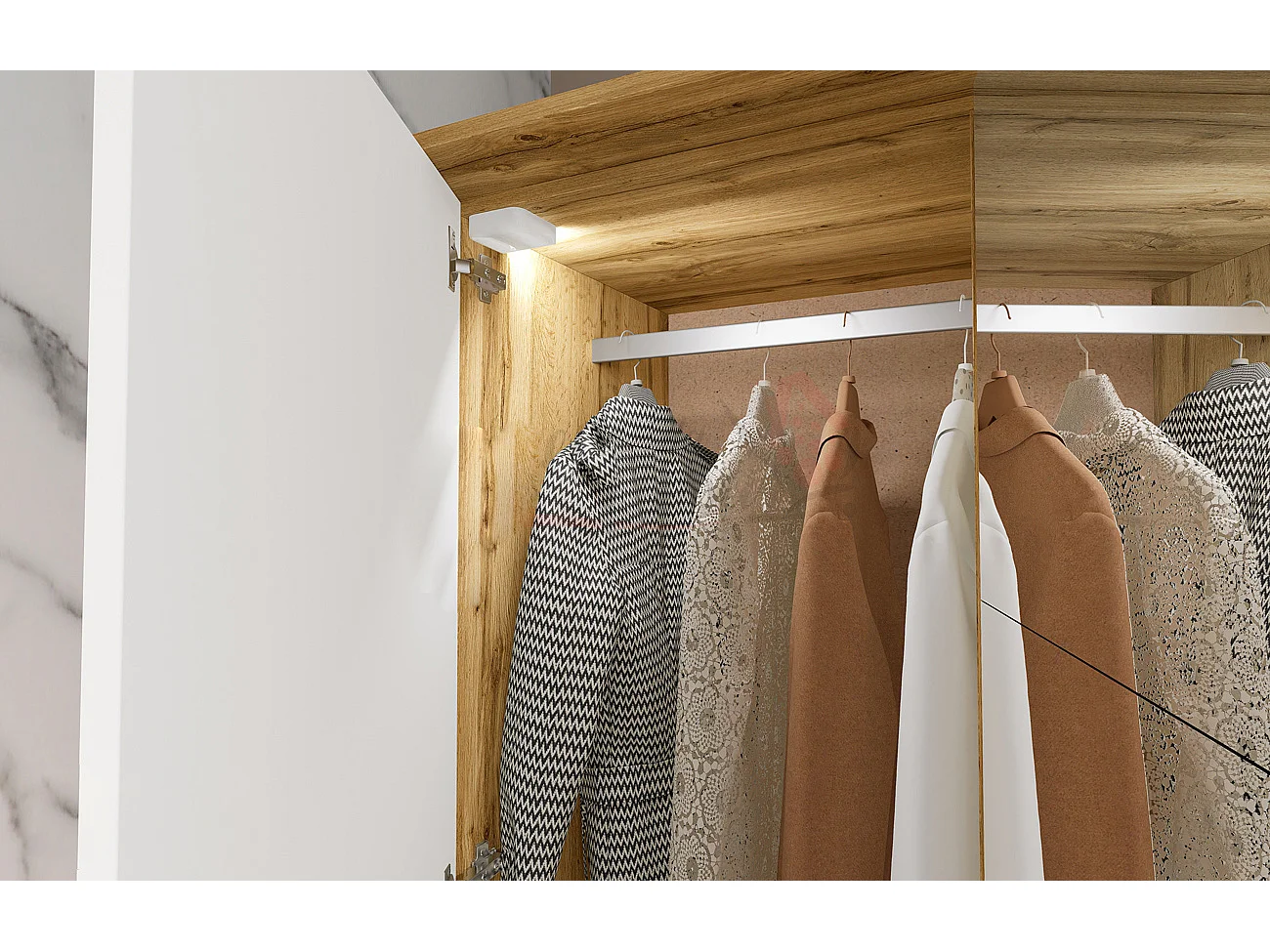 Camera matrimoniale completa bianca e rovere CDLI21