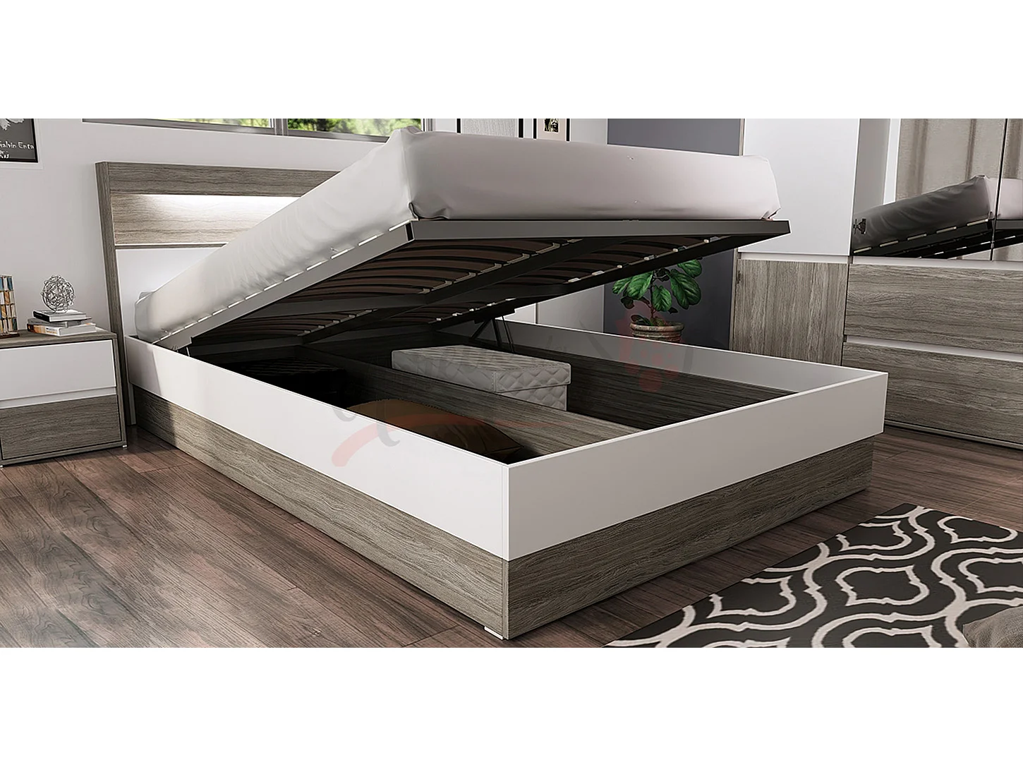 Camera da letto completa rovere e bianco CDLI7009