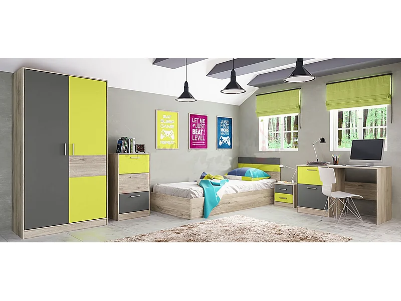 Cameretta moderna grigio e verde CCI6