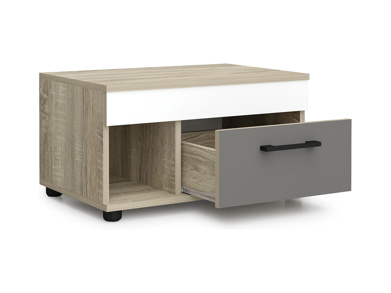 Cameretta completa con letto a castello 90x200 cm rovere, antracite e bianco CBG10