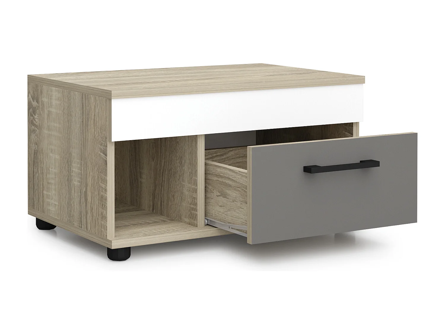 Cameretta completa con letto a castello 90x200 cm rovere, antracite e bianco CBG10