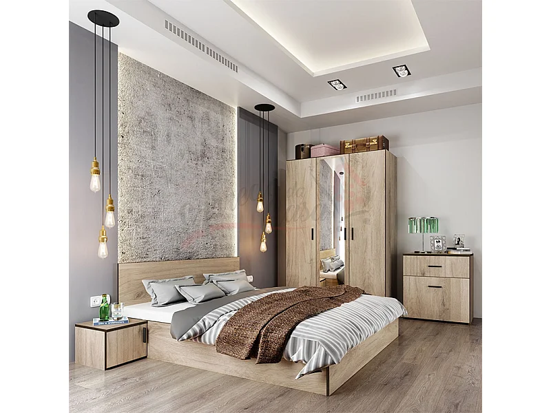 Camera da letto matrimoniale completa rovere CDLI23