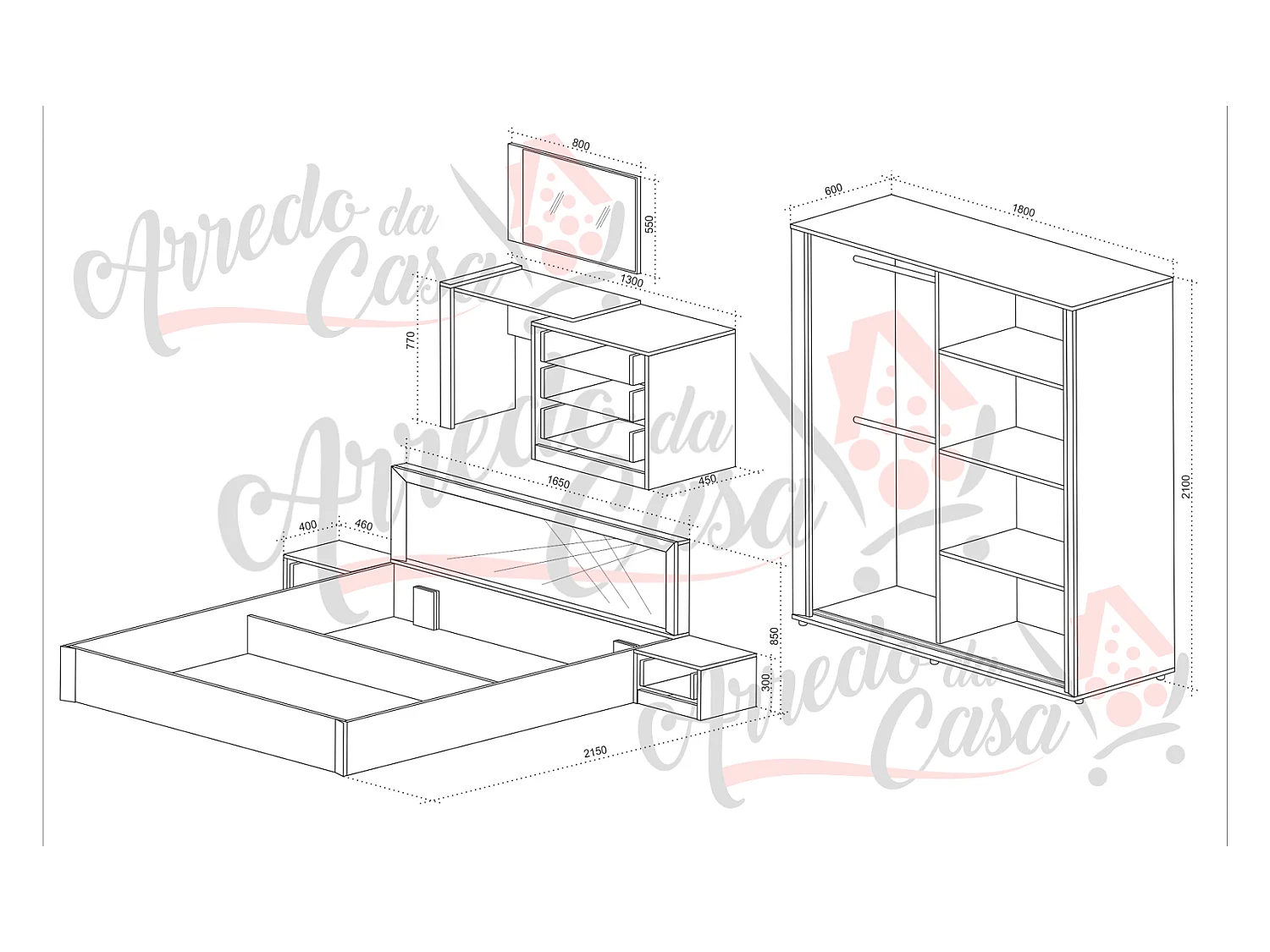 Camera da letto completa CDLU4