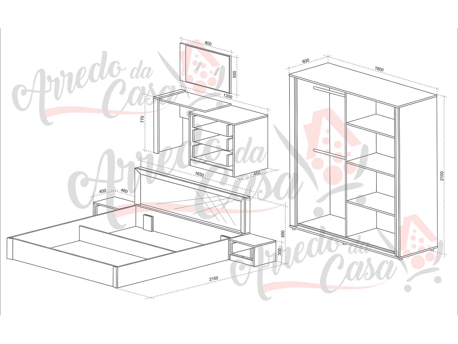 Camera da letto completa CDLU4