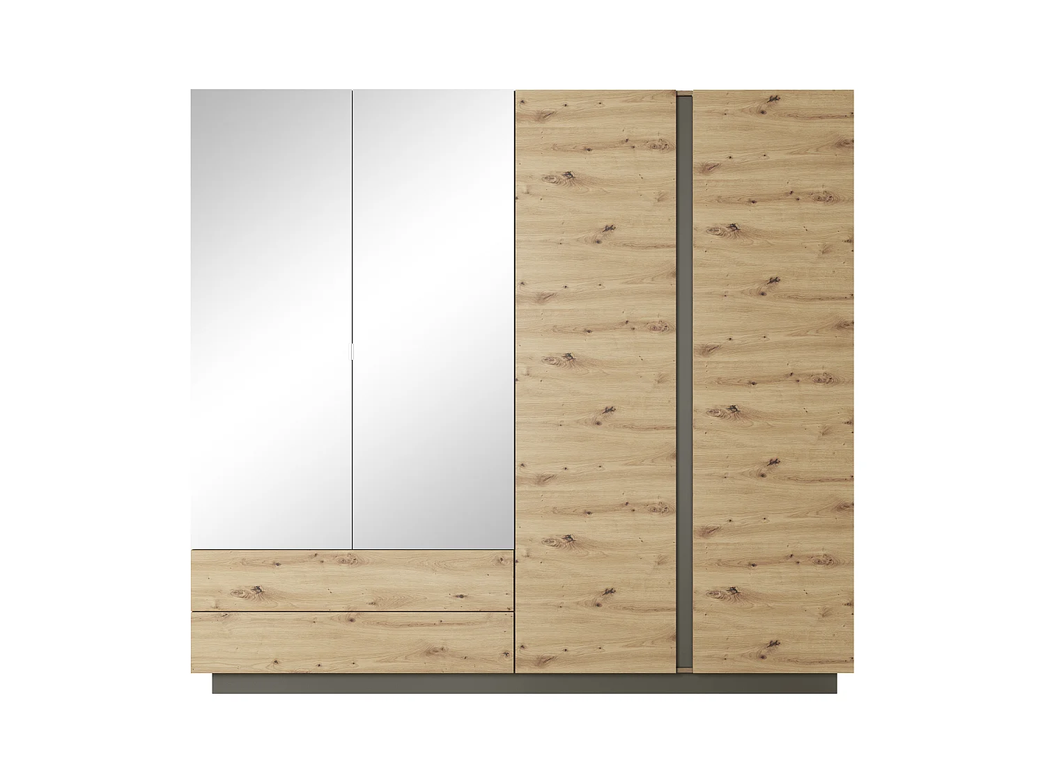 Camera da letto matrimoniale completa moderna rovere con dettagli grigio grafite CDLLK1