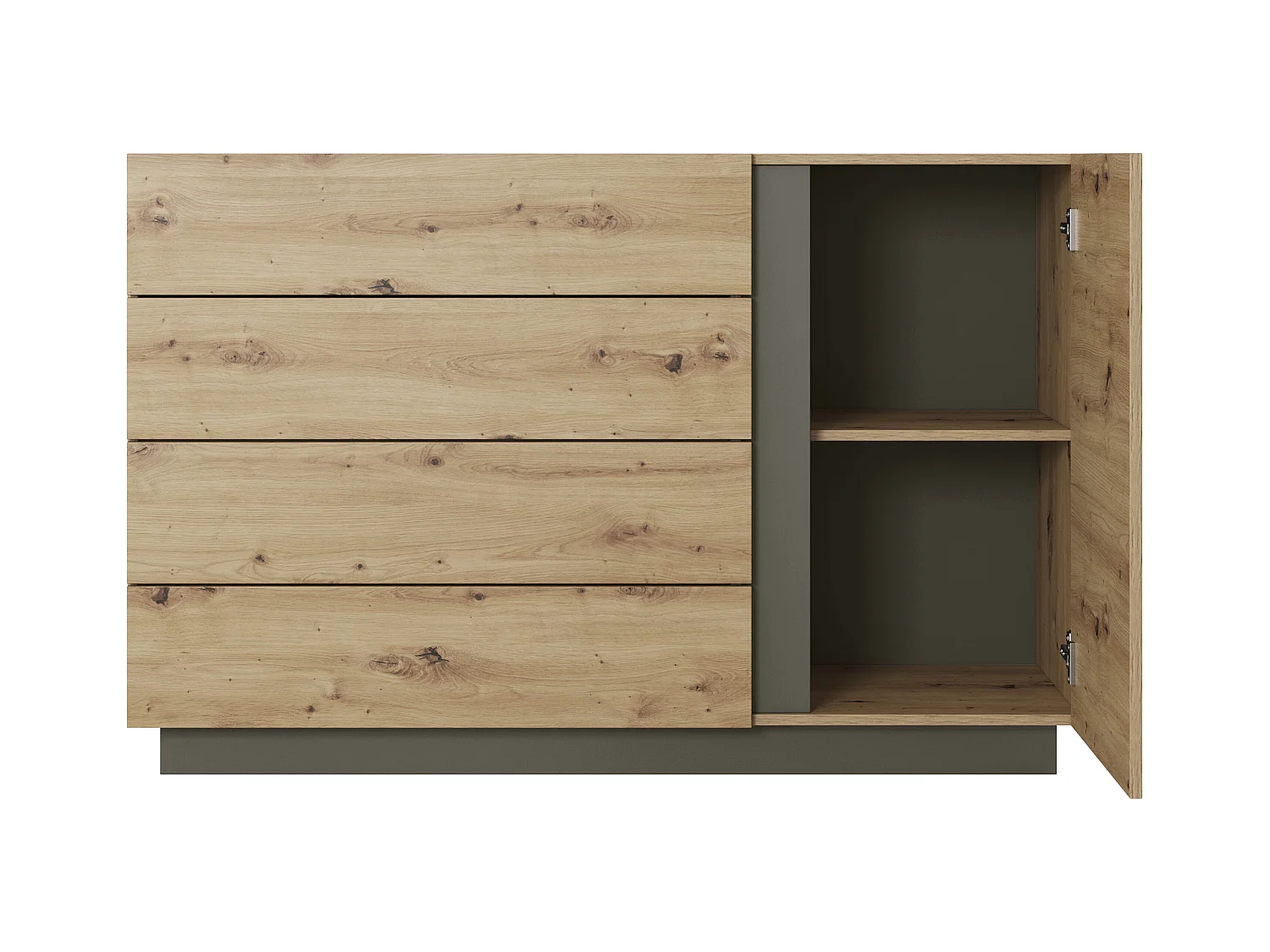 Camera da letto matrimoniale completa moderna rovere con dettagli grigio grafite CDLLK1