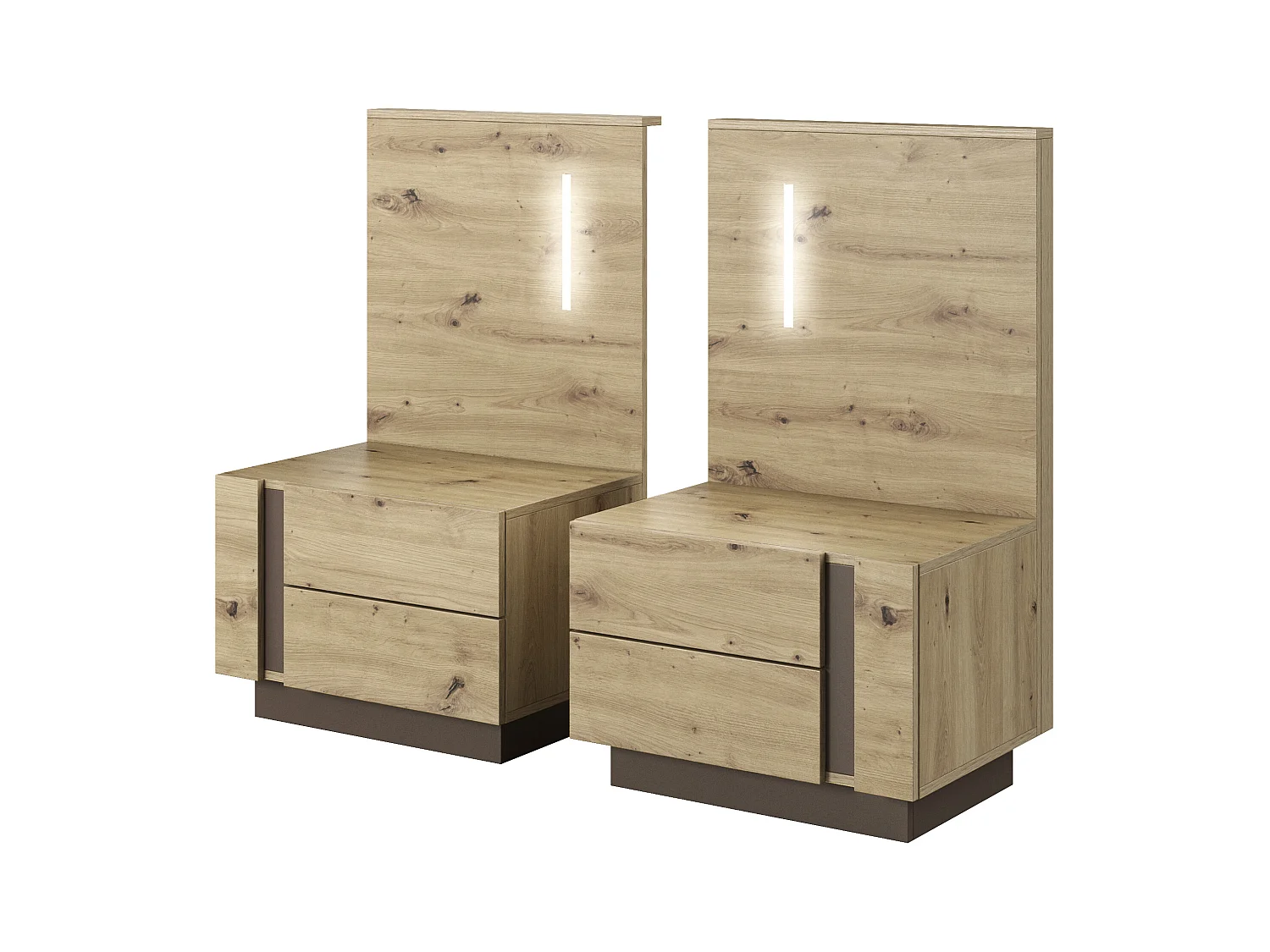 Camera da letto matrimoniale completa moderna rovere con dettagli grigio grafite CDLLK1