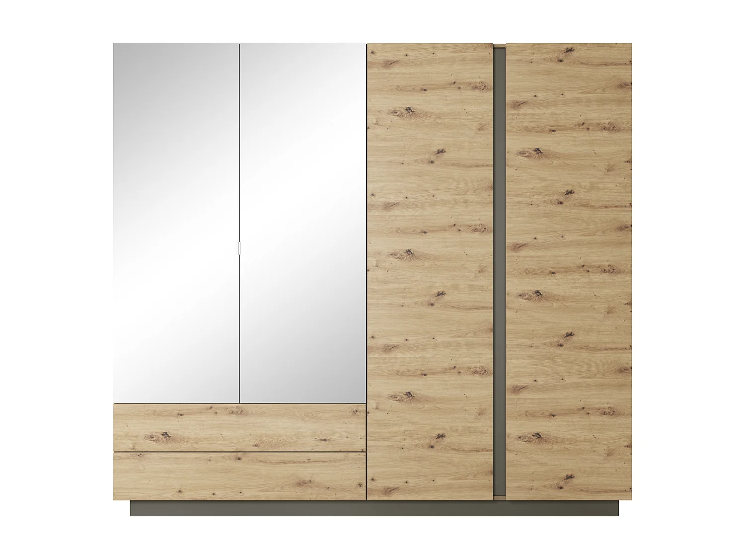 Camera da letto matrimoniale completa moderna rovere con dettagli grigio grafite CDLLK1