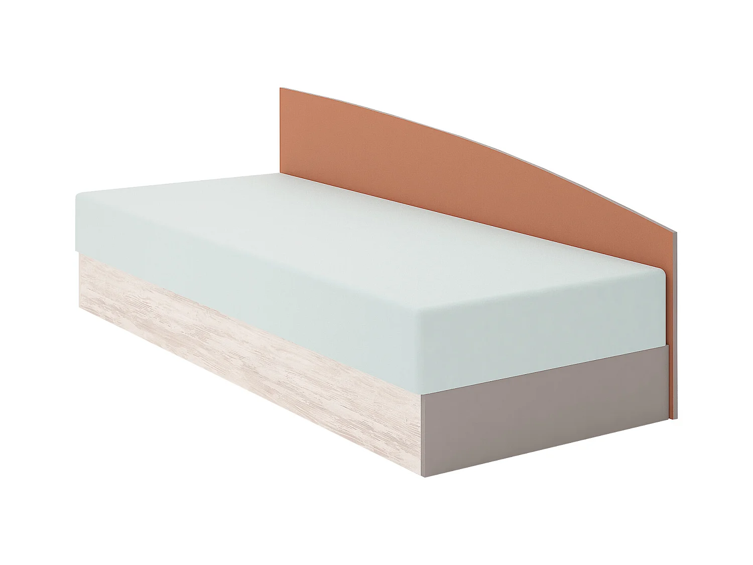 Cameretta completa moderna con 2 letti contenitore 82x190 cm bianco legno/arancio/grigio CBG2