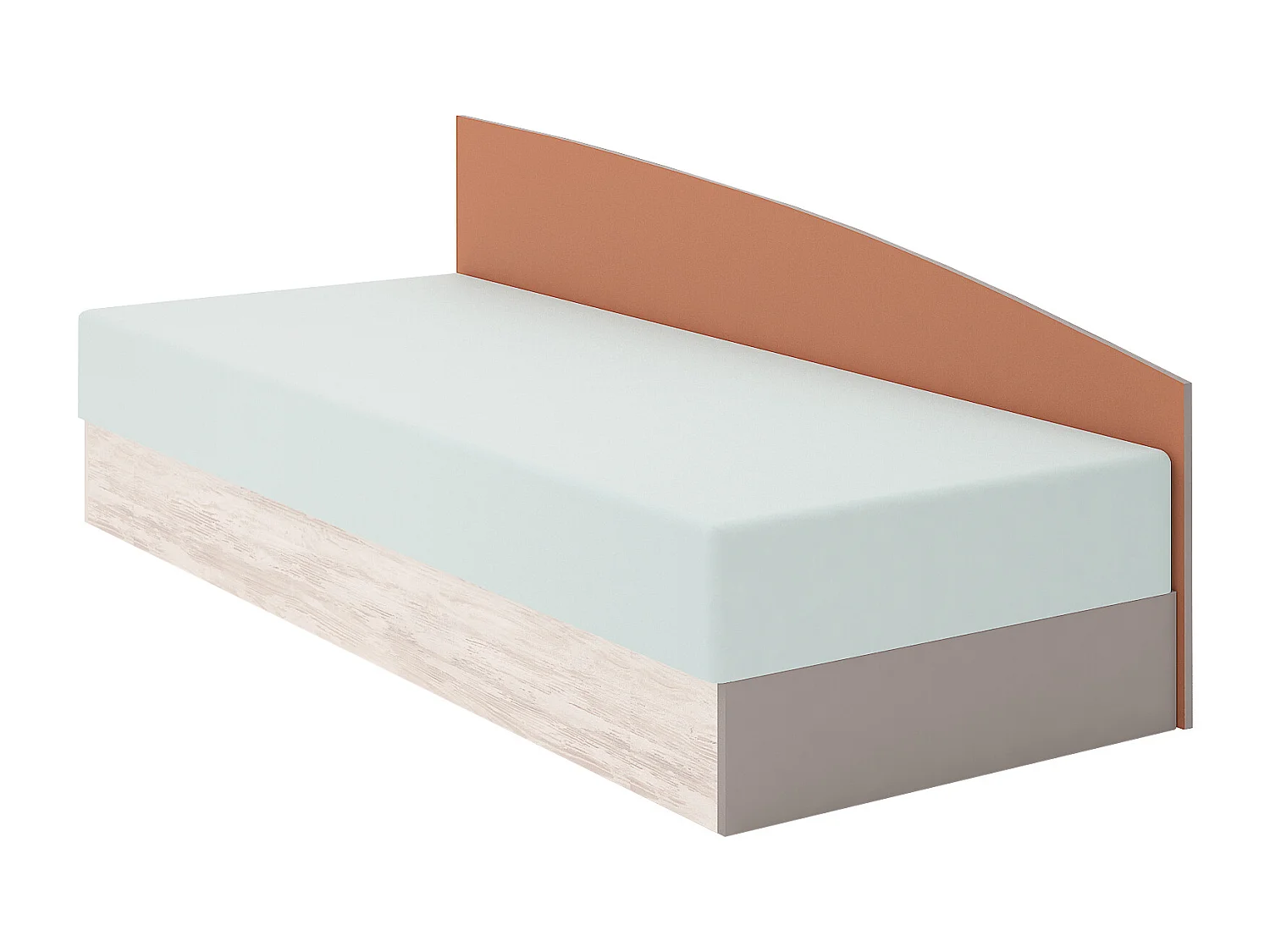 Cameretta completa moderna con 2 letti contenitore 82x190 cm bianco legno/arancio/grigio CBG2