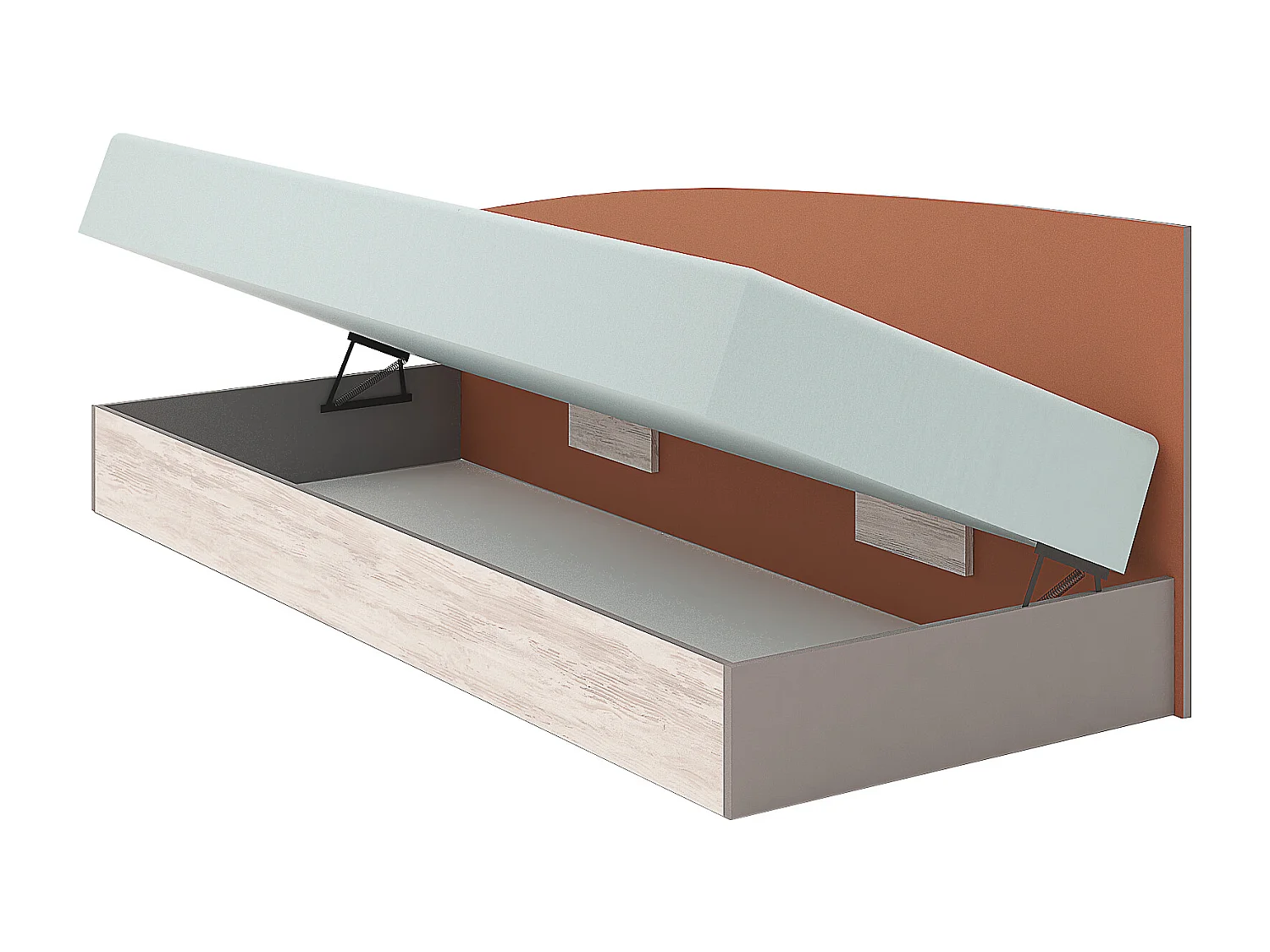 Cameretta completa moderna con 2 letti contenitore 82x190 cm bianco legno/arancio/grigio CBG2