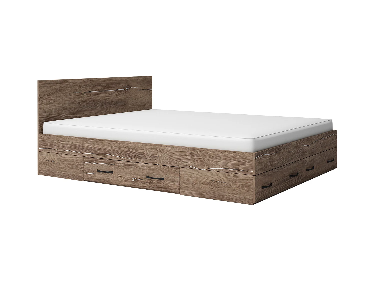 Camera da letto matrimoniale completa con letto 160x200 cm marrone CMG43