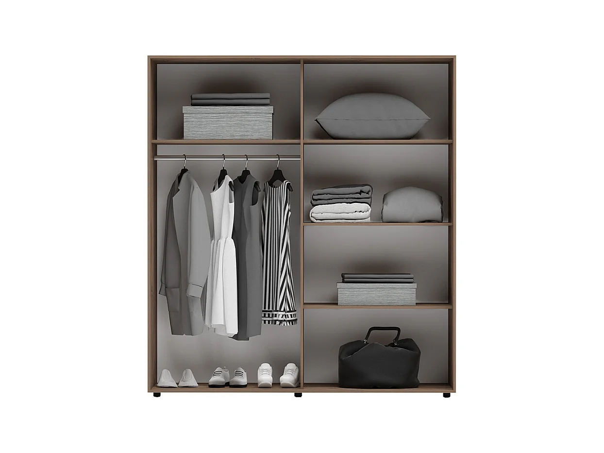 Camera da letto matrimoniale completa con letto 160x200 cm marrone CMG43