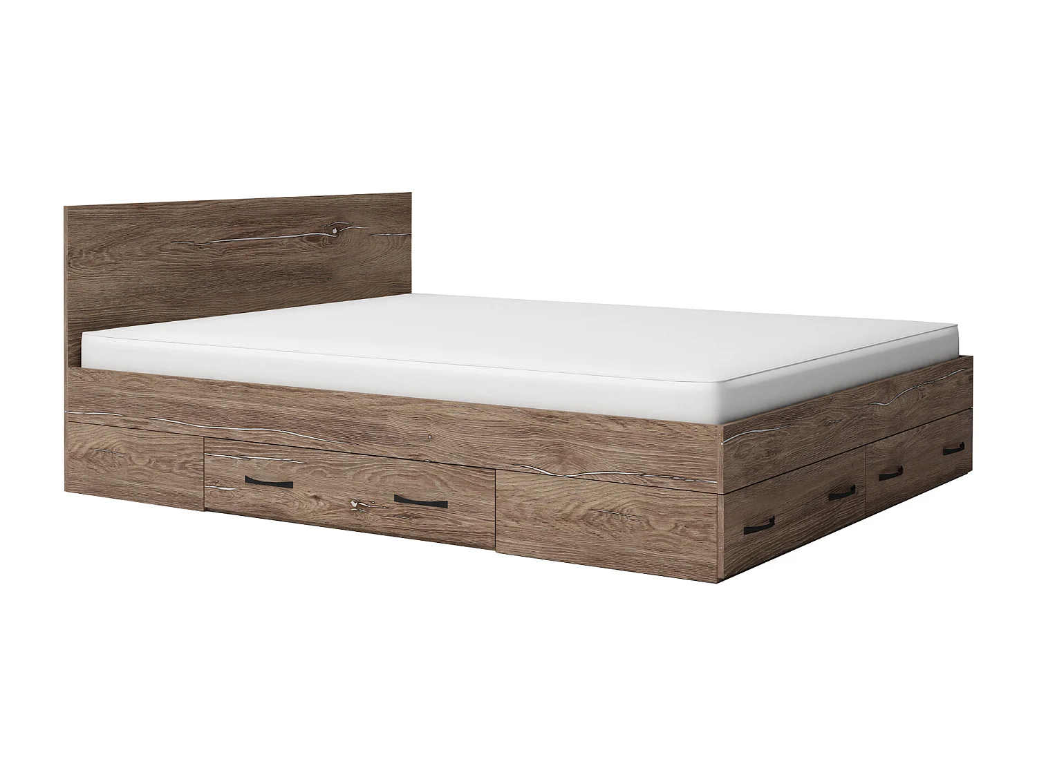 Camera da letto matrimoniale completa con letto 160x200 cm marrone CMG43