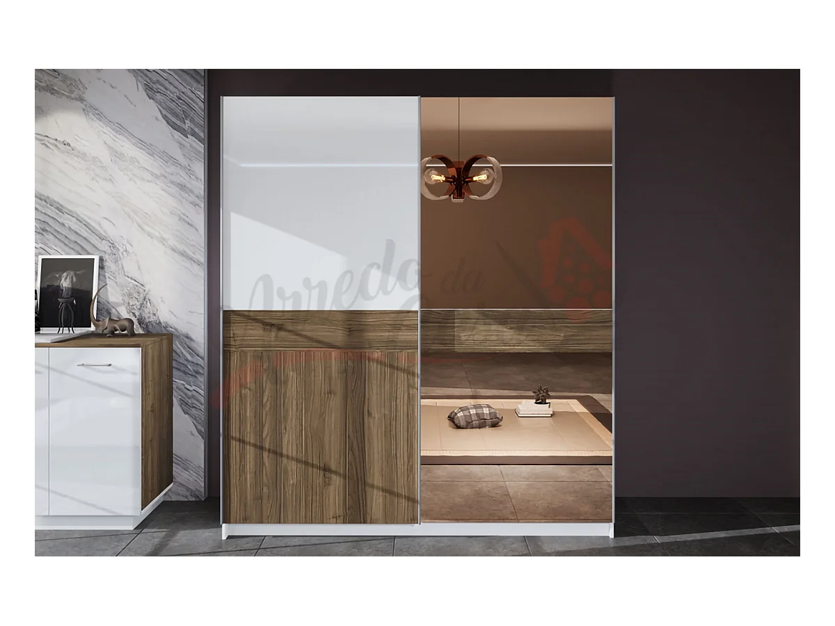 Camera da letto completa legno e bianco lucido CDLI35