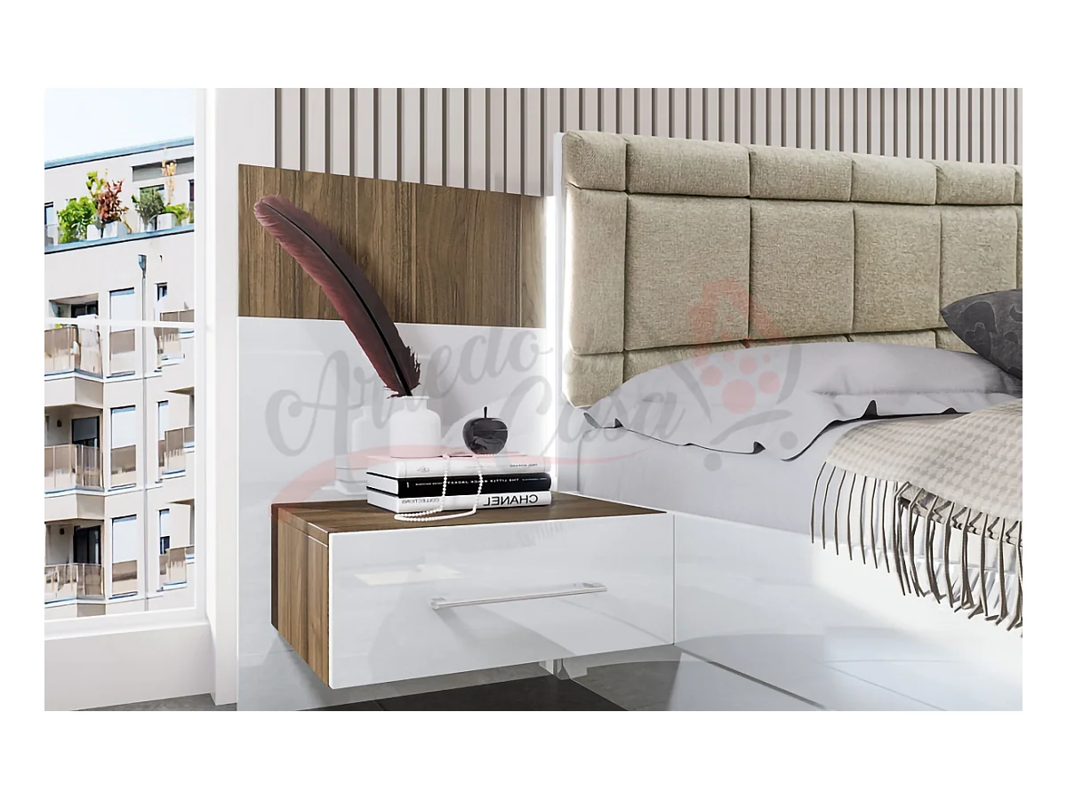 Camera da letto completa legno e bianco lucido CDLI35